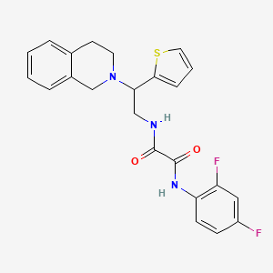 molecular formula C23H21F2N3O2S B2739890 N1-(2,4-difluorophenyl)-N2-(2-(3,4-dihydroisoquinolin-2(1H)-yl)-2-(thiophen-2-yl)ethyl)oxalamide CAS No. 898452-73-8
