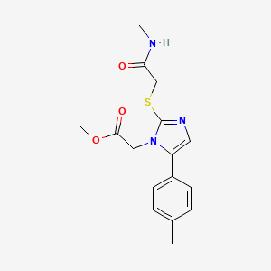 molecular formula C16H19N3O3S B2739897 methyl 2-(2-((2-(methylamino)-2-oxoethyl)thio)-5-(p-tolyl)-1H-imidazol-1-yl)acetate CAS No. 1206997-31-0