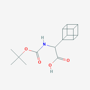 molecular formula C15H19NO4 B2739906 2-((tert-Butoxycarbonyl)amino)-2-(cuban-1-yl)acetic acid CAS No. 2231672-90-3