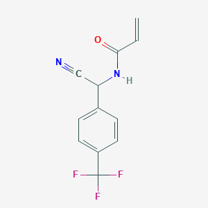 molecular formula C12H9F3N2O B2739937 N-[Cyano-[4-(trifluoromethyl)phenyl]methyl]prop-2-enamide CAS No. 2361645-93-2