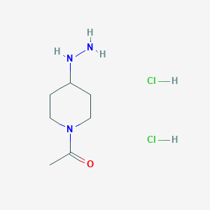 molecular formula C7H17Cl2N3O B2739943 1-(4-Hydrazinylpiperidin-1-yl)ethan-1-one dihydrochloride CAS No. 1448855-45-5