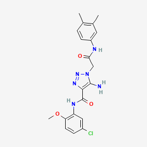 molecular formula C20H21ClN6O3 B2739944 5-amino-N-(5-chloro-2-methoxyphenyl)-1-{2-[(3,4-dimethylphenyl)amino]-2-oxoethyl}-1H-1,2,3-triazole-4-carboxamide CAS No. 894576-32-0