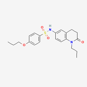 molecular formula C21H26N2O4S B2739946 N-(2-oxo-1-propyl-1,2,3,4-tetrahydroquinolin-6-yl)-4-propoxybenzenesulfonamide CAS No. 946325-80-0