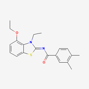(E)-N-(4-ethoxy-3-ethylbenzo[d]thiazol-2(3H)-ylidene)-3,4-dimethylbenzamide