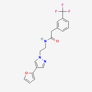 molecular formula C18H16F3N3O2 B2739982 N-(2-(4-(furan-2-yl)-1H-pyrazol-1-yl)ethyl)-2-(3-(trifluoromethyl)phenyl)acetamide CAS No. 2034551-10-3