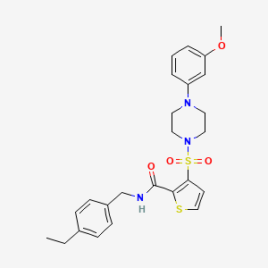 molecular formula C25H29N3O4S2 B2740009 N-[(4-ethylphenyl)methyl]-3-{[4-(3-methoxyphenyl)piperazin-1-yl]sulfonyl}thiophene-2-carboxamide CAS No. 1251597-61-1