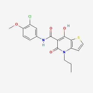 molecular formula C18H17ClN2O4S B2740019 N-(3-chloro-4-methoxyphenyl)-7-hydroxy-5-oxo-4-propyl-4H,5H-thieno[3,2-b]pyridine-6-carboxamide CAS No. 1251705-30-2