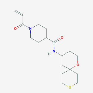 molecular formula C18H28N2O3S B2740047 N-(1-Oxa-9-thiaspiro[5.5]undecan-4-yl)-1-prop-2-enoylpiperidine-4-carboxamide CAS No. 2361730-16-5