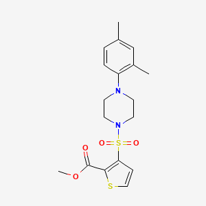 molecular formula C18H22N2O4S2 B2740081 Methyl 3-{[4-(2,4-dimethylphenyl)piperazin-1-yl]sulfonyl}thiophene-2-carboxylate CAS No. 895262-16-5