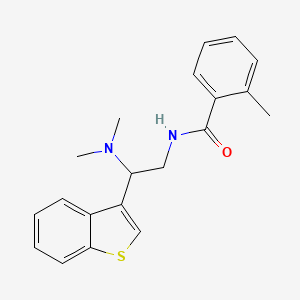 molecular formula C20H22N2OS B2740113 N-[2-(1-benzothiophen-3-yl)-2-(dimethylamino)ethyl]-2-methylbenzamide CAS No. 2034299-91-5