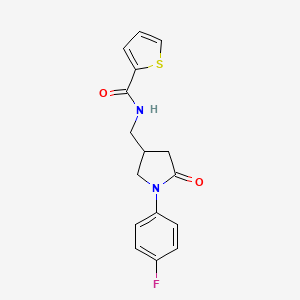 molecular formula C16H15FN2O2S B2740117 N-((1-(4-fluorophenyl)-5-oxopyrrolidin-3-yl)methyl)thiophene-2-carboxamide CAS No. 954597-41-2