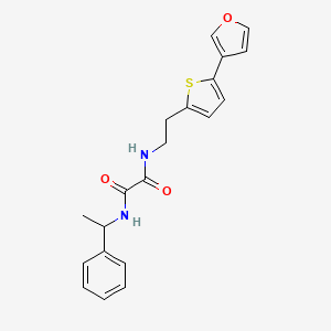 molecular formula C20H20N2O3S B2740135 N-{2-[5-(furan-3-yl)thiophen-2-yl]ethyl}-N'-(1-phenylethyl)ethanediamide CAS No. 2034499-47-1