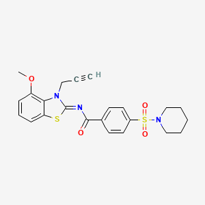 molecular formula C23H23N3O4S2 B2740149 N-[(2Z)-4-methoxy-3-(prop-2-yn-1-yl)-2,3-dihydro-1,3-benzothiazol-2-ylidene]-4-(piperidine-1-sulfonyl)benzamide CAS No. 868377-28-0