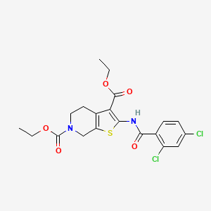 molecular formula C20H20Cl2N2O5S B2740159 3,6-diethyl 2-(2,4-dichlorobenzamido)-4H,5H,6H,7H-thieno[2,3-c]pyridine-3,6-dicarboxylate CAS No. 864926-83-0