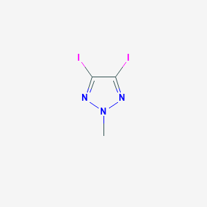 molecular formula C3H3I2N3 B2740178 4,5-Diiodo-2-methyl-triazole CAS No. 859790-39-9