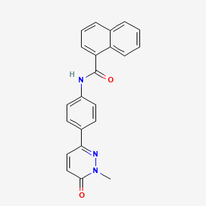 molecular formula C22H17N3O2 B2740183 N-(4-(1-methyl-6-oxo-1,6-dihydropyridazin-3-yl)phenyl)-1-naphthamide CAS No. 899974-31-3
