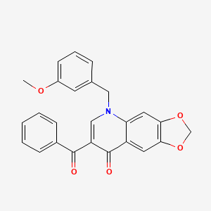 molecular formula C25H19NO5 B2740232 7-benzoyl-5-[(3-methoxyphenyl)methyl]-2H,5H,8H-[1,3]dioxolo[4,5-g]quinolin-8-one CAS No. 902624-85-5