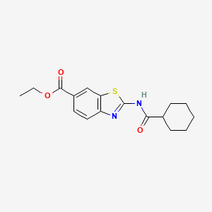 molecular formula C17H20N2O3S B2740251 ethyl 2-cyclohexaneamido-1,3-benzothiazole-6-carboxylate CAS No. 294656-33-0