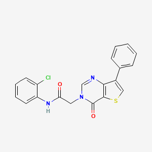 molecular formula C20H14ClN3O2S B2740266 N-(2-chlorophenyl)-2-(4-oxo-7-phenylthieno[3,2-d]pyrimidin-3(4H)-yl)acetamide CAS No. 1105207-13-3