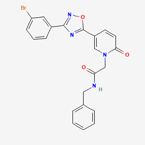 molecular formula C22H17BrN4O3 B2740285 N-benzyl-2-(5-(3-(3-bromophenyl)-1,2,4-oxadiazol-5-yl)-2-oxopyridin-1(2H)-yl)acetamide CAS No. 1326890-60-1