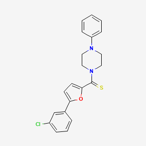 molecular formula C21H19ClN2OS B2740299 (5-(3-Chlorophenyl)furan-2-yl)(4-phenylpiperazin-1-yl)methanethione CAS No. 301338-97-6