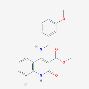 molecular formula C19H17ClN2O4 B2740310 Methyl 8-chloro-4-((3-methoxybenzyl)amino)-2-oxo-1,2-dihydroquinoline-3-carboxylate CAS No. 1251543-52-8