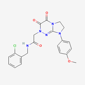 molecular formula C21H20ClN5O4 B2740314 N-(2-chlorobenzyl)-2-(8-(4-methoxyphenyl)-3,4-dioxo-3,4,7,8-tetrahydroimidazo[2,1-c][1,2,4]triazin-2(6H)-yl)acetamide CAS No. 941935-99-5