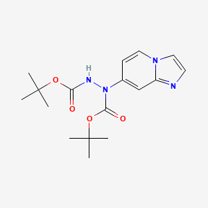 molecular formula C17H24N4O4 B2740369 Di-tert-butyl 1-(imidazo[1,2-a]pyridin-7-yl)hydrazine-1,2-dicarboxylate CAS No. 2411640-65-6