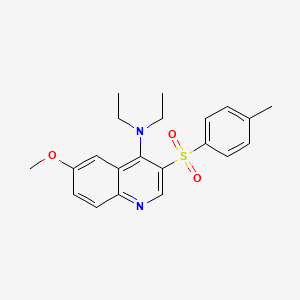 molecular formula C21H24N2O3S B2740385 N,N-diethyl-6-methoxy-3-(4-methylbenzenesulfonyl)quinolin-4-amine CAS No. 895641-54-0