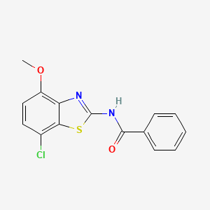 molecular formula C15H11ClN2O2S B2740420 N-(7-chloro-4-methoxy-1,3-benzothiazol-2-yl)benzamide CAS No. 886963-48-0