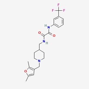 molecular formula C22H26F3N3O3 B2740425 N-({1-[(2,5-dimethylfuran-3-yl)methyl]piperidin-4-yl}methyl)-N'-[3-(trifluoromethyl)phenyl]ethanediamide CAS No. 1235641-78-7