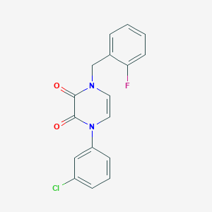 molecular formula C17H12ClFN2O2 B2740437 1-(3-chlorophenyl)-4-[(2-fluorophenyl)methyl]-1,2,3,4-tetrahydropyrazine-2,3-dione CAS No. 895651-09-9