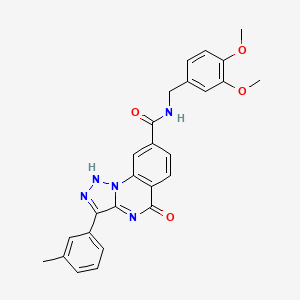 molecular formula C26H23N5O4 B2740440 N-[(3,4-dimethoxyphenyl)methyl]-3-(3-methylphenyl)-5-oxo-4H,5H-[1,2,3]triazolo[1,5-a]quinazoline-8-carboxamide CAS No. 1031934-64-1