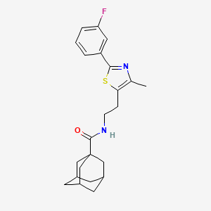 molecular formula C23H27FN2OS B2740444 N-{2-[2-(3-fluorophenyl)-4-methyl-1,3-thiazol-5-yl]ethyl}adamantane-1-carboxamide CAS No. 946228-44-0