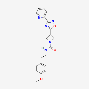 molecular formula C20H21N5O3 B2740445 N-(4-methoxyphenethyl)-3-(3-(pyridin-2-yl)-1,2,4-oxadiazol-5-yl)azetidine-1-carboxamide CAS No. 1251575-47-9
