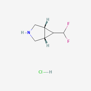 molecular formula C6H10ClF2N B2740447 Rel-(1R,5S)-6-(difluoromethyl)-3-azabicyclo[3.1.0]hexane hydrochloride CAS No. 2306245-93-0