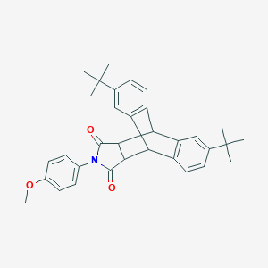 molecular formula C33H35NO3 B274045 17-(4-METHOXYPHENYL)-4,11-BIS(2-METHYL-2-PROPANYL)-17-AZAPENTACYCLO[6.6.5.0~2,7~.0~9,14~.0~15,19~]NONADECA-2,4,6,9,11,13-HEXAENE-16,18-DIONE 