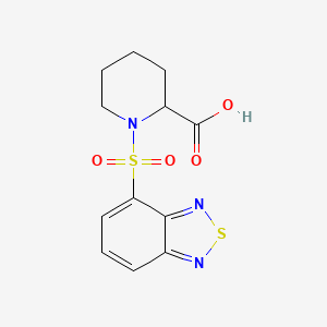 molecular formula C12H13N3O4S2 B2740480 1-(2,1,3-benzothiadiazole-4-sulfonyl)piperidine-2-carboxylic acid CAS No. 879405-88-6