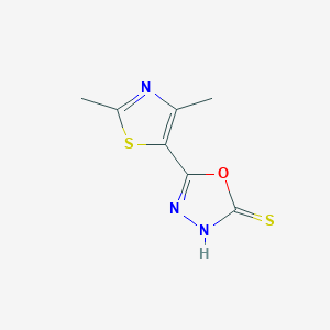 molecular formula C7H7N3OS2 B2740485 5-(Dimethyl-1,3-thiazol-5-yl)-1,3,4-oxadiazole-2-thiol CAS No. 941133-94-4