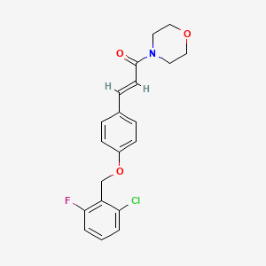 molecular formula C20H19ClFNO3 B2740487 (E)-3-{4-[(2-chloro-6-fluorobenzyl)oxy]phenyl}-1-morpholino-2-propen-1-one CAS No. 477870-67-0