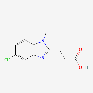 molecular formula C11H11ClN2O2 B2740507 3-(5-chloro-1-methyl-1H-benzo[d]imidazol-2-yl)propanoic acid CAS No. 156213-02-4