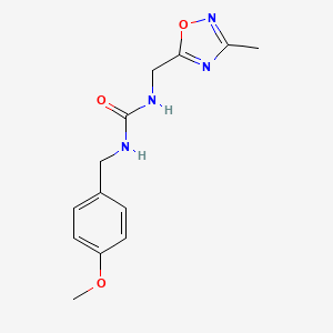 molecular formula C13H16N4O3 B2740529 1-(4-Methoxybenzyl)-3-((3-methyl-1,2,4-oxadiazol-5-yl)methyl)urea CAS No. 1234833-35-2