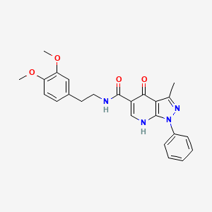 molecular formula C24H24N4O4 B2740544 N-(3,4-dimethoxyphenethyl)-3-methyl-4-oxo-1-phenyl-4,7-dihydro-1H-pyrazolo[3,4-b]pyridine-5-carboxamide CAS No. 941890-87-5