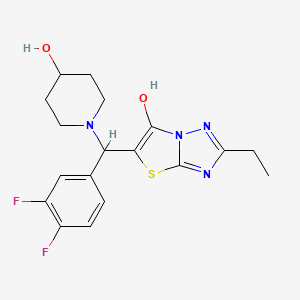 B2740623 5-((3,4-Difluorophenyl)(4-hydroxypiperidin-1-yl)methyl)-2-ethylthiazolo[3,2-b][1,2,4]triazol-6-ol CAS No. 898350-67-9