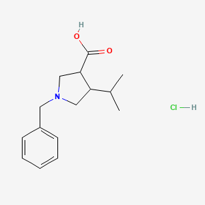 molecular formula C15H22ClNO2 B2740635 1-Benzyl-4-(propan-2-yl)pyrrolidine-3-carboxylic acid hydrochloride CAS No. 2095410-72-1