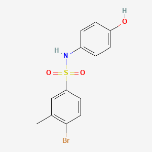molecular formula C13H12BrNO3S B2740676 4-bromo-N-(4-hydroxyphenyl)-3-methylbenzene-1-sulfonamide CAS No. 1307428-04-1