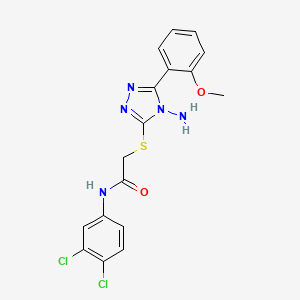 molecular formula C17H15Cl2N5O2S B2740687 2-((4-amino-5-(2-methoxyphenyl)-4H-1,2,4-triazol-3-yl)thio)-N-(3,4-dichlorophenyl)acetamide CAS No. 734537-06-5