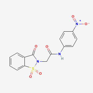 molecular formula C15H11N3O6S B2740691 N-(4-nitrophenyl)-2-(1,1,3-trioxo-1,2-benzothiazol-2-yl)acetamide CAS No. 454251-09-3