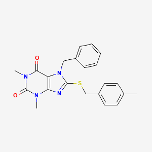 B2740699 7-Benzyl-1,3-dimethyl-8-[(4-methylphenyl)methylsulfanyl]purine-2,6-dione CAS No. 372971-73-8