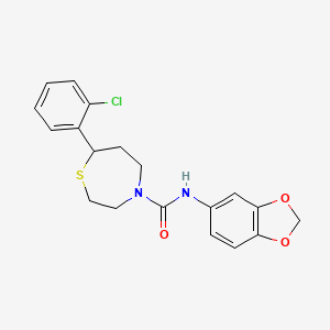 N-(benzo[d][1,3]dioxol-5-yl)-7-(2-chlorophenyl)-1,4-thiazepane-4-carboxamide